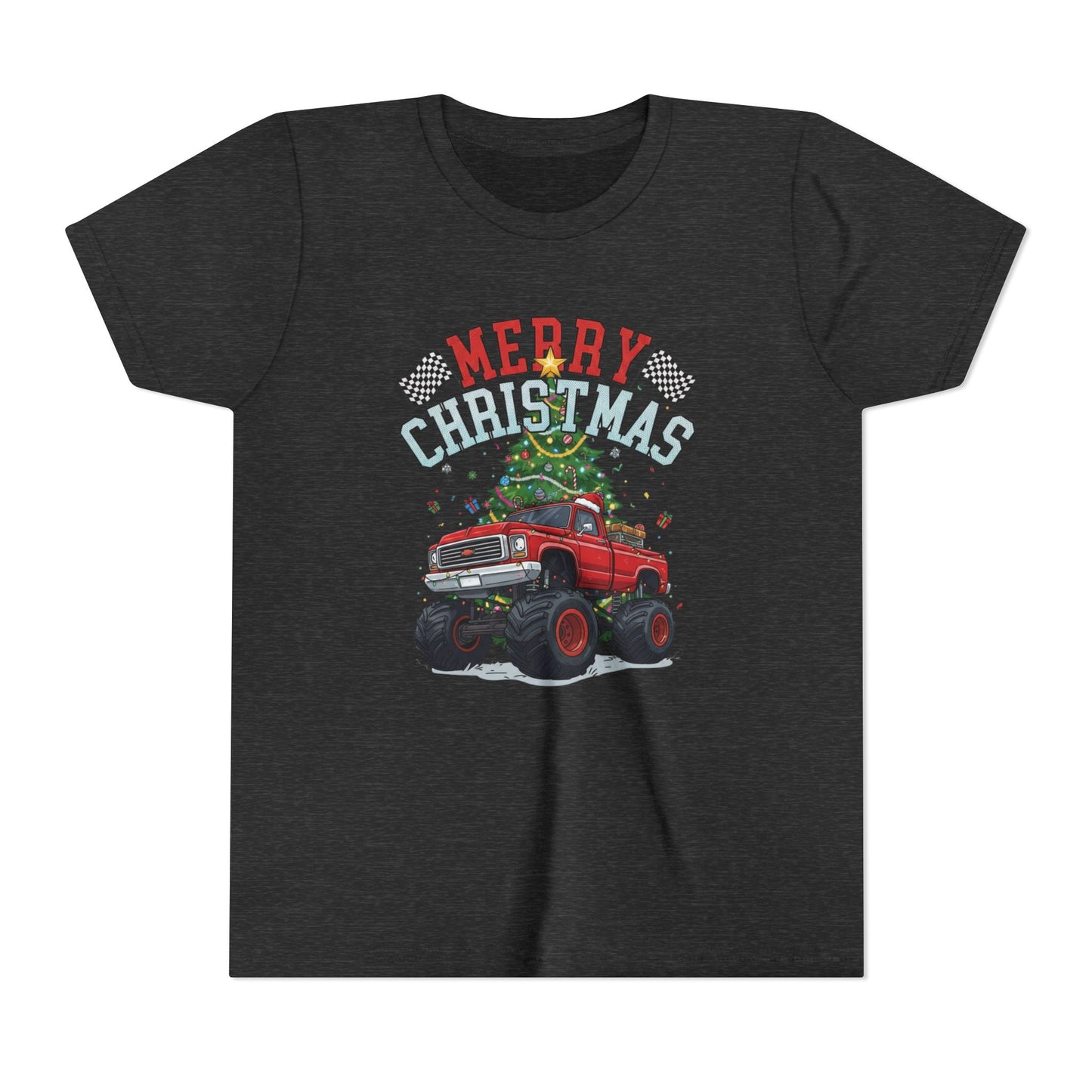 Youth Christmas Truck Tee, Holiday Gift, Kids' Christmas Shirt, Festive Youth T-shirt, Merry Christmas Tee, Fun Holiday Apparel