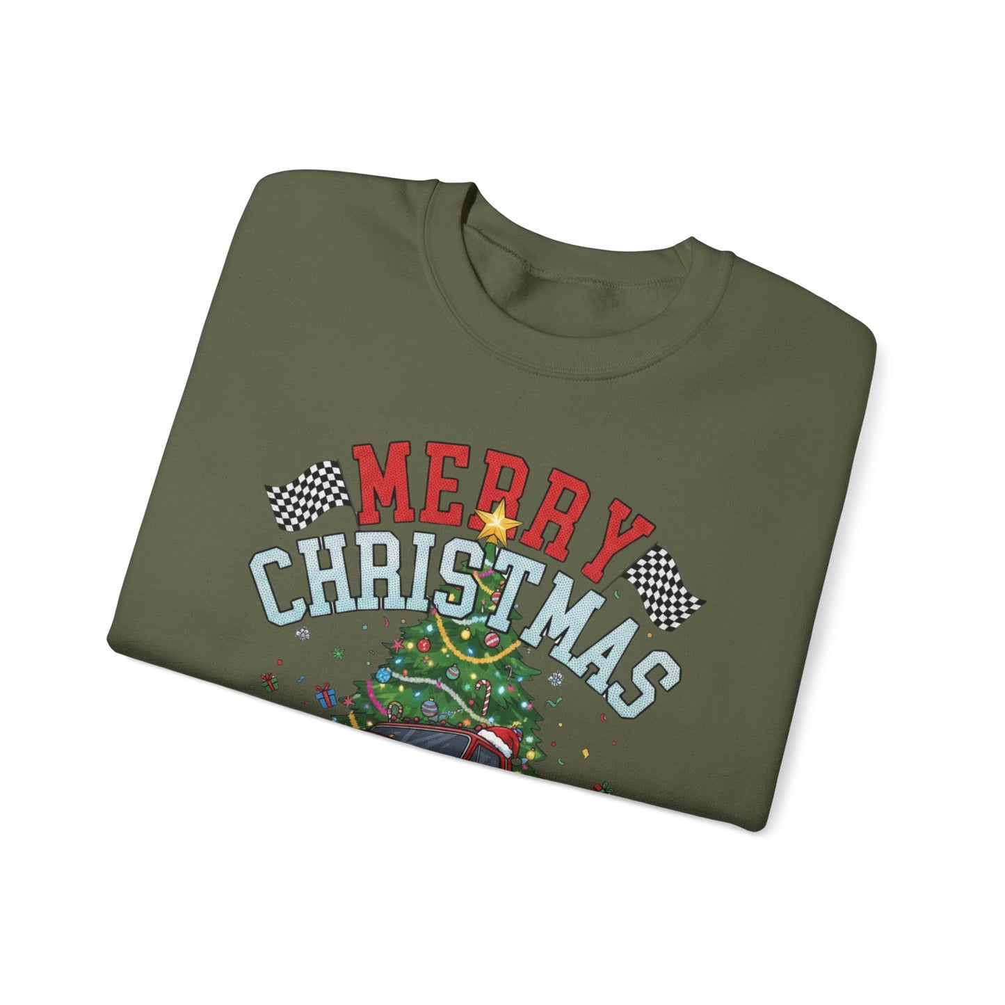 Merry Christmas Monster Truck Sweatshirt, Unisex Crewneck, Holiday Gift, Christmas Apparel, Festive Sweatshirt, Winter Fashion