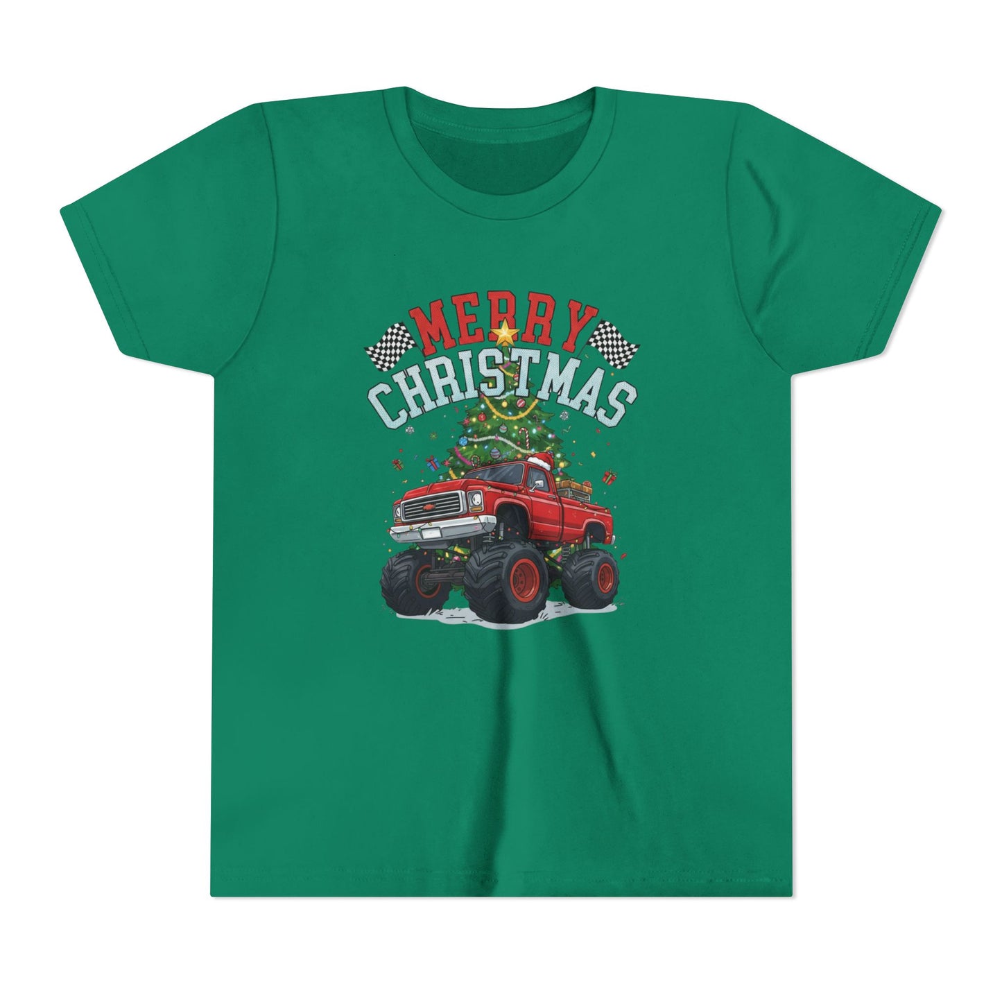 Youth Christmas Truck Tee, Holiday Gift, Kids' Christmas Shirt, Festive Youth T-shirt, Merry Christmas Tee, Fun Holiday Apparel