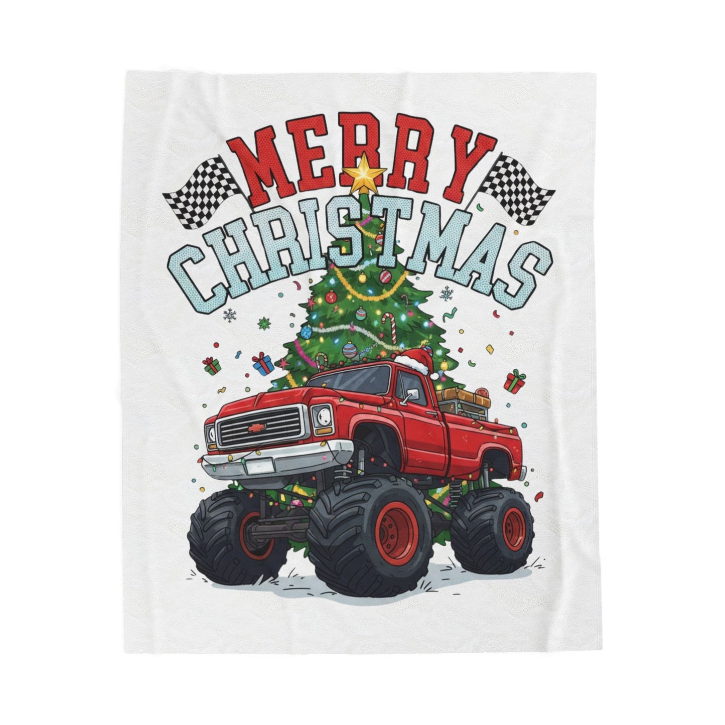 Festive Truck Christmas Velvet Blanket, Cozy Holiday Throw, Plush Couch Cover, Christmas Gift, Winter Decor, Family Snuggle Blanket