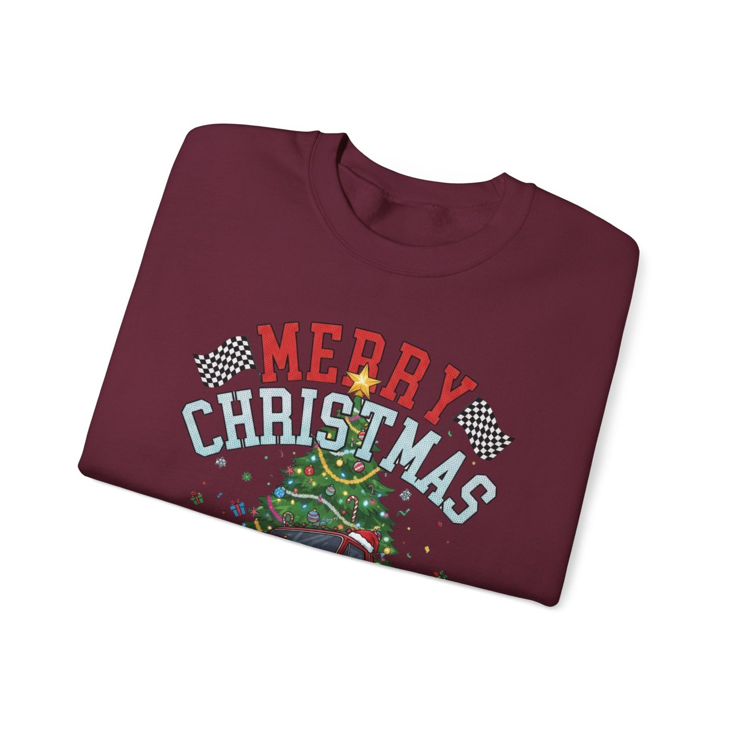 Merry Christmas Monster Truck Sweatshirt, Unisex Crewneck, Holiday Gift, Christmas Apparel, Festive Sweatshirt, Winter Fashion