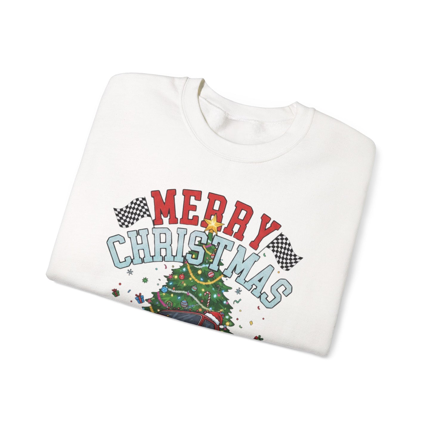 Merry Christmas Monster Truck Sweatshirt, Unisex Crewneck, Holiday Gift, Christmas Apparel, Festive Sweatshirt, Winter Fashion