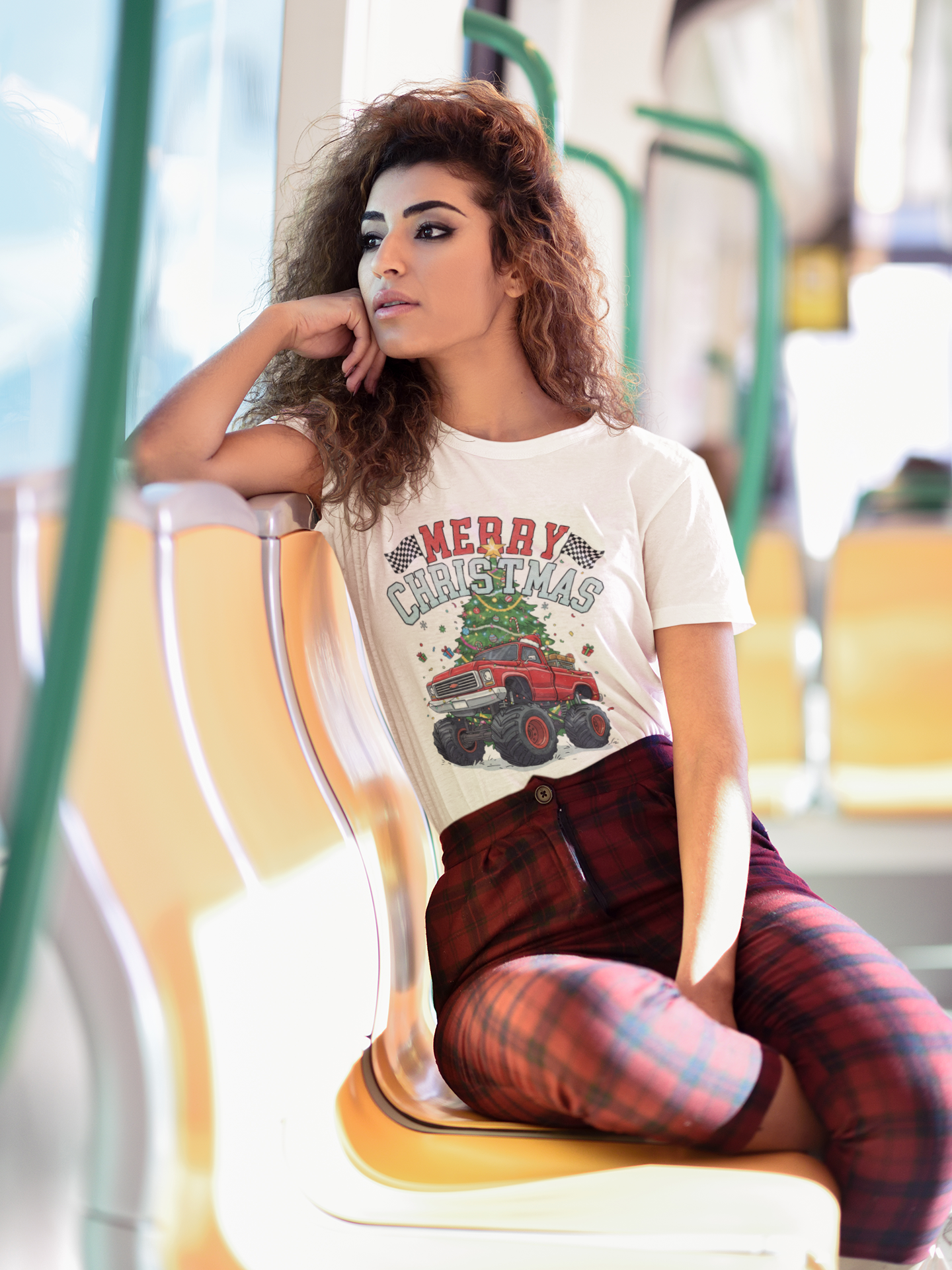 Merry Christmas Monster Truck Tee, Holiday T-Shirt, Christmas Gift, Unisex Shirt, Fun Family Apparel