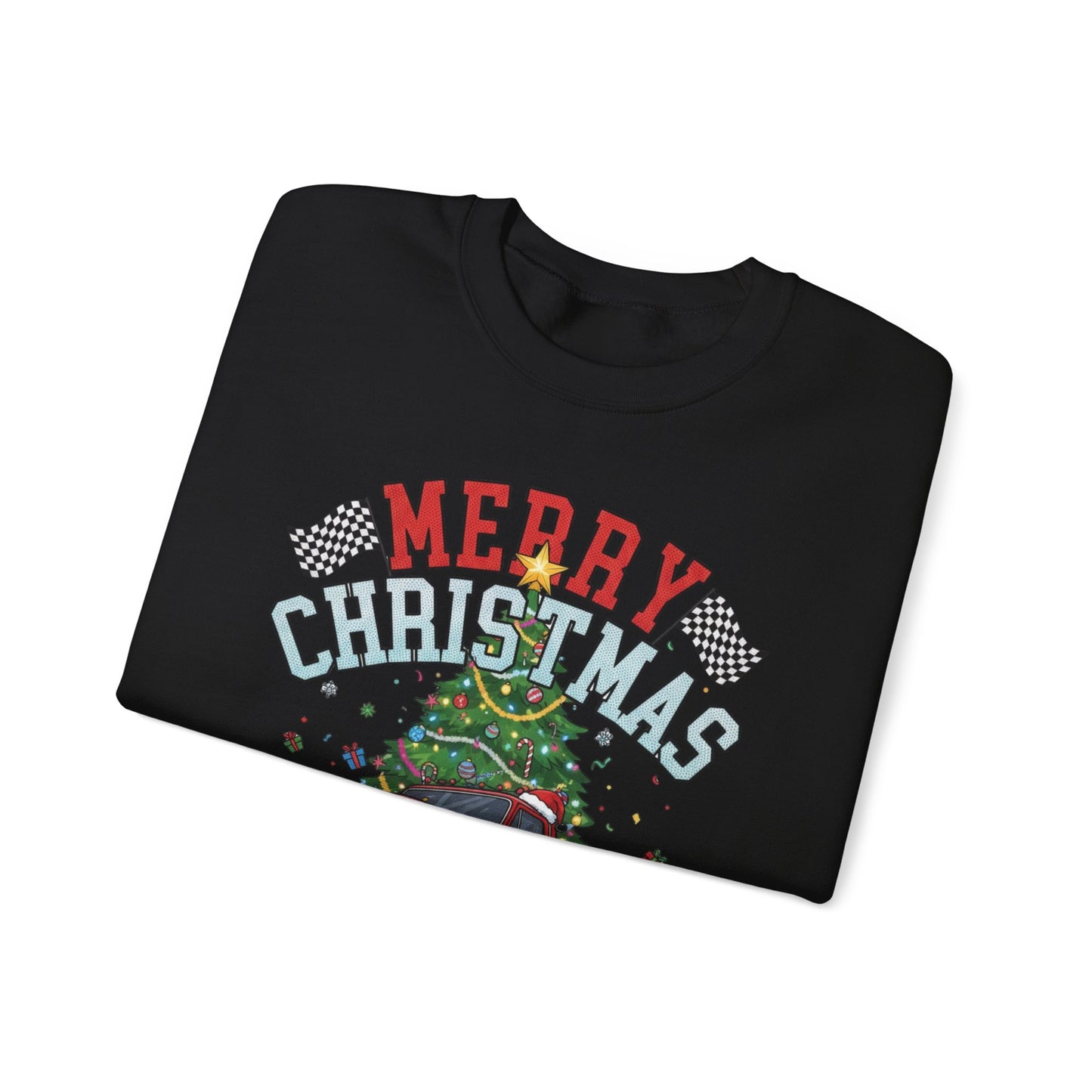Merry Christmas Monster Truck Sweatshirt, Unisex Crewneck, Holiday Gift, Christmas Apparel, Festive Sweatshirt, Winter Fashion