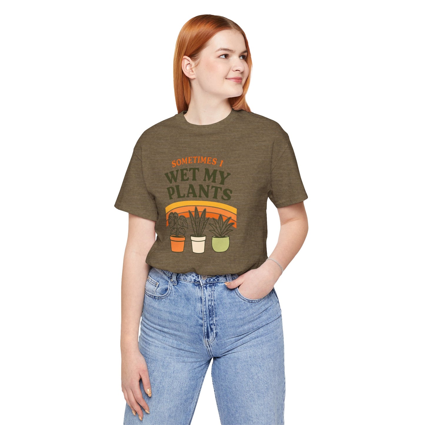 Sometimes I Wet My Plants Shirt - Funny Retro 70s Plant Lover Gift Tee
