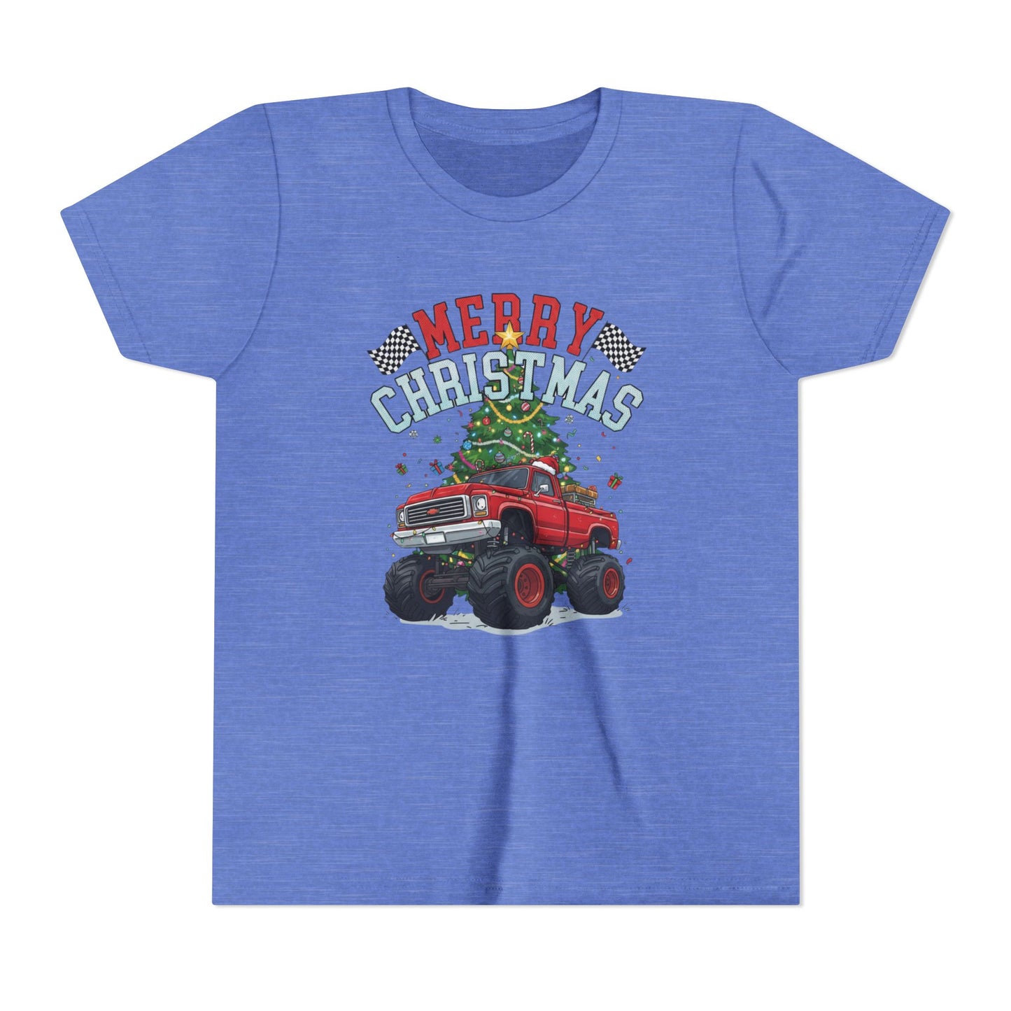 Youth Christmas Truck Tee, Holiday Gift, Kids' Christmas Shirt, Festive Youth T-shirt, Merry Christmas Tee, Fun Holiday Apparel