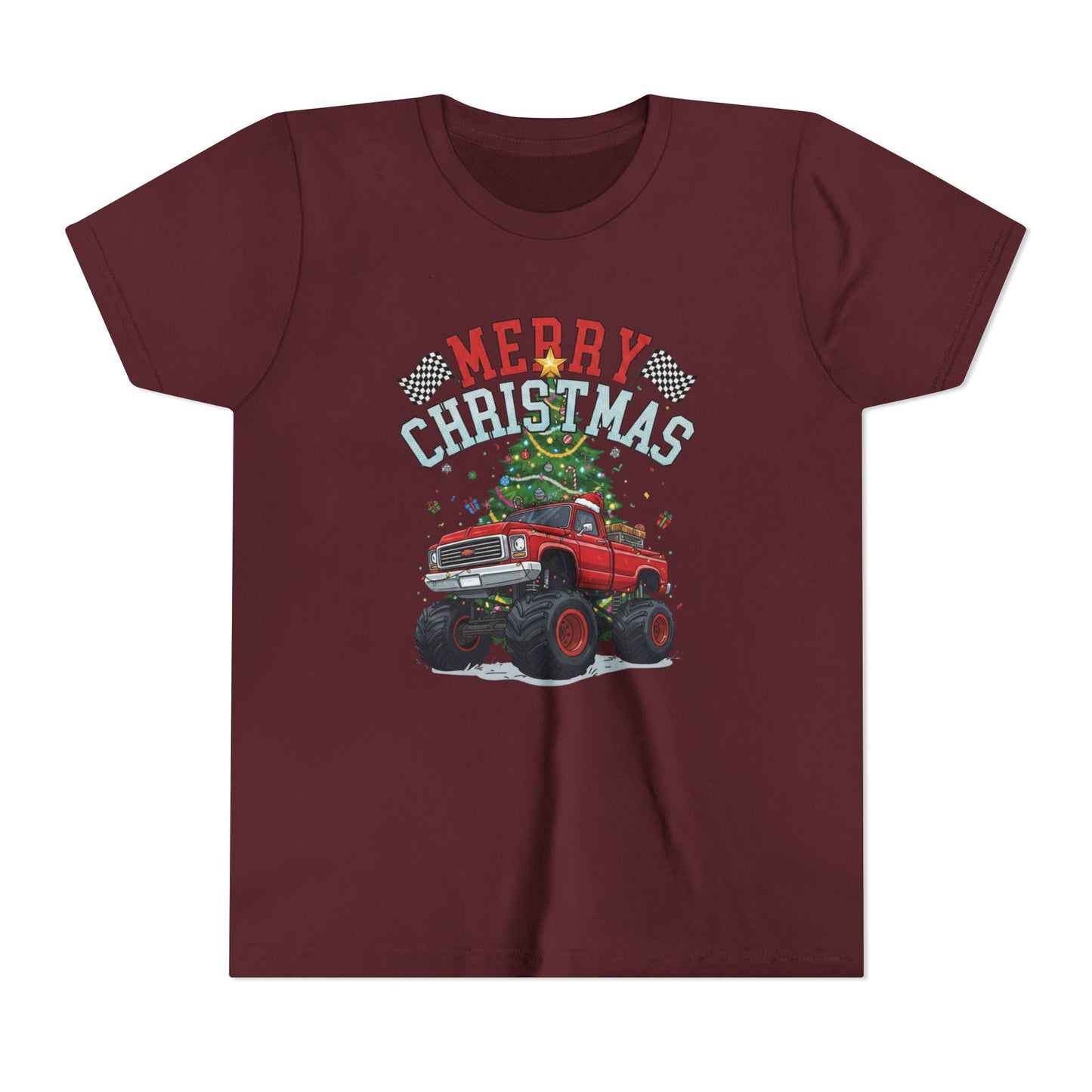 Youth Christmas Truck Tee, Holiday Gift, Kids' Christmas Shirt, Festive Youth T-shirt, Merry Christmas Tee, Fun Holiday Apparel