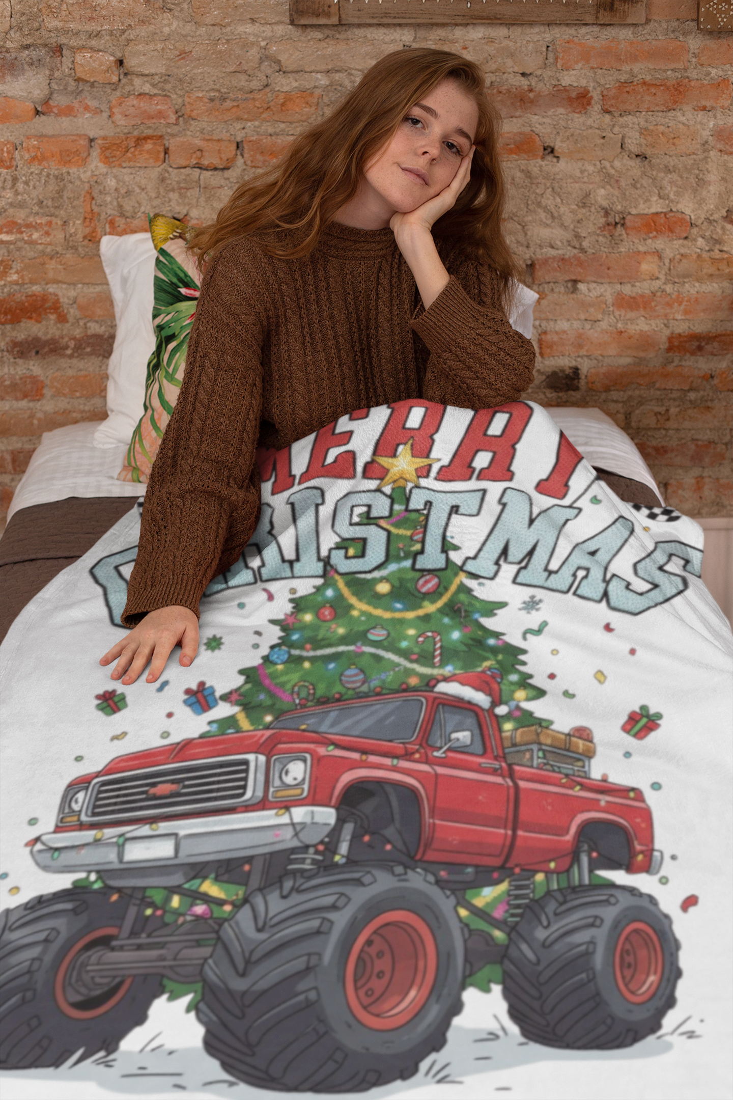 Festive Truck Christmas Velvet Blanket, Cozy Holiday Throw, Plush Couch Cover, Christmas Gift, Winter Decor, Family Snuggle Blanket