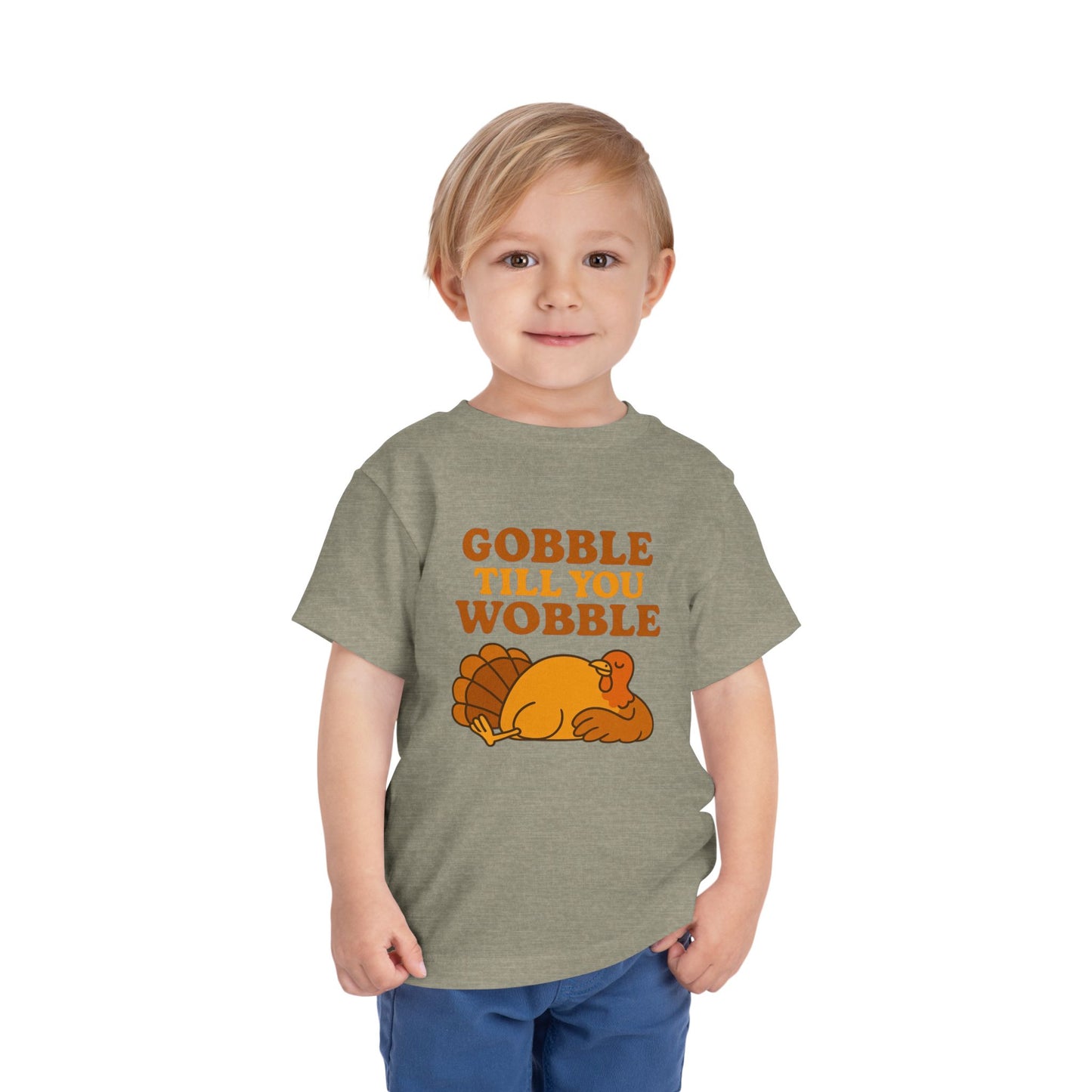 Gobble Till You Wobble Shirt Toddler - Funny Thanksgiving Turkey Tee Kids