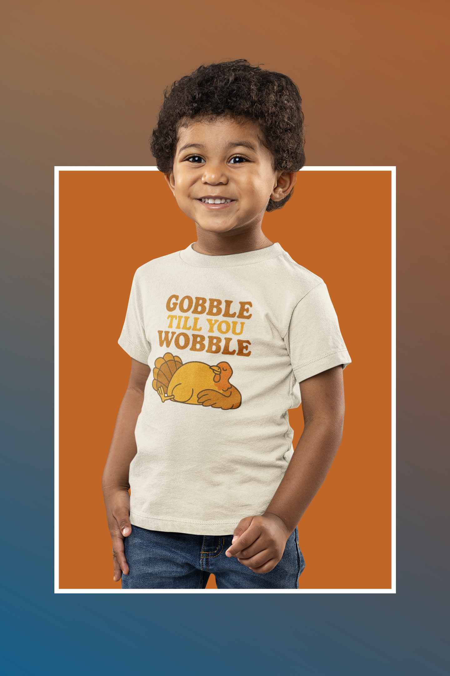 Gobble Till You Wobble Shirt Toddler - Funny Thanksgiving Turkey Tee Kids