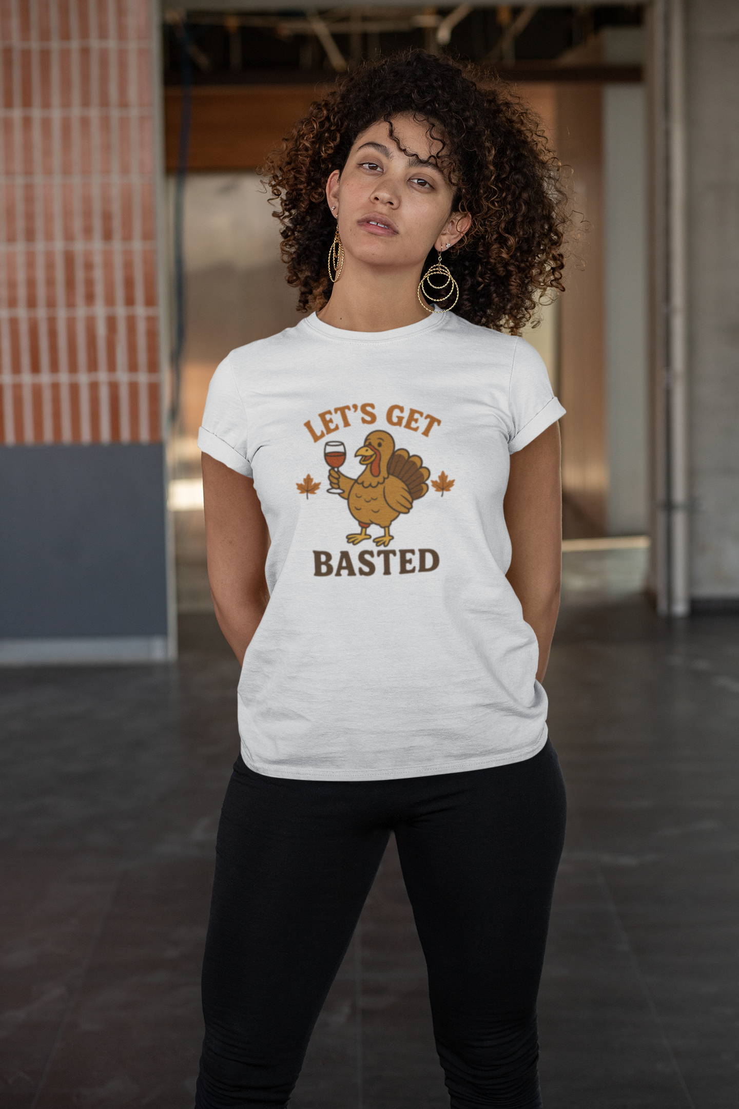 Let's Get Basted Shirt - Funny Thanksgiving Turkey Tee for Friendsgiving & Holiday Parties Gifts