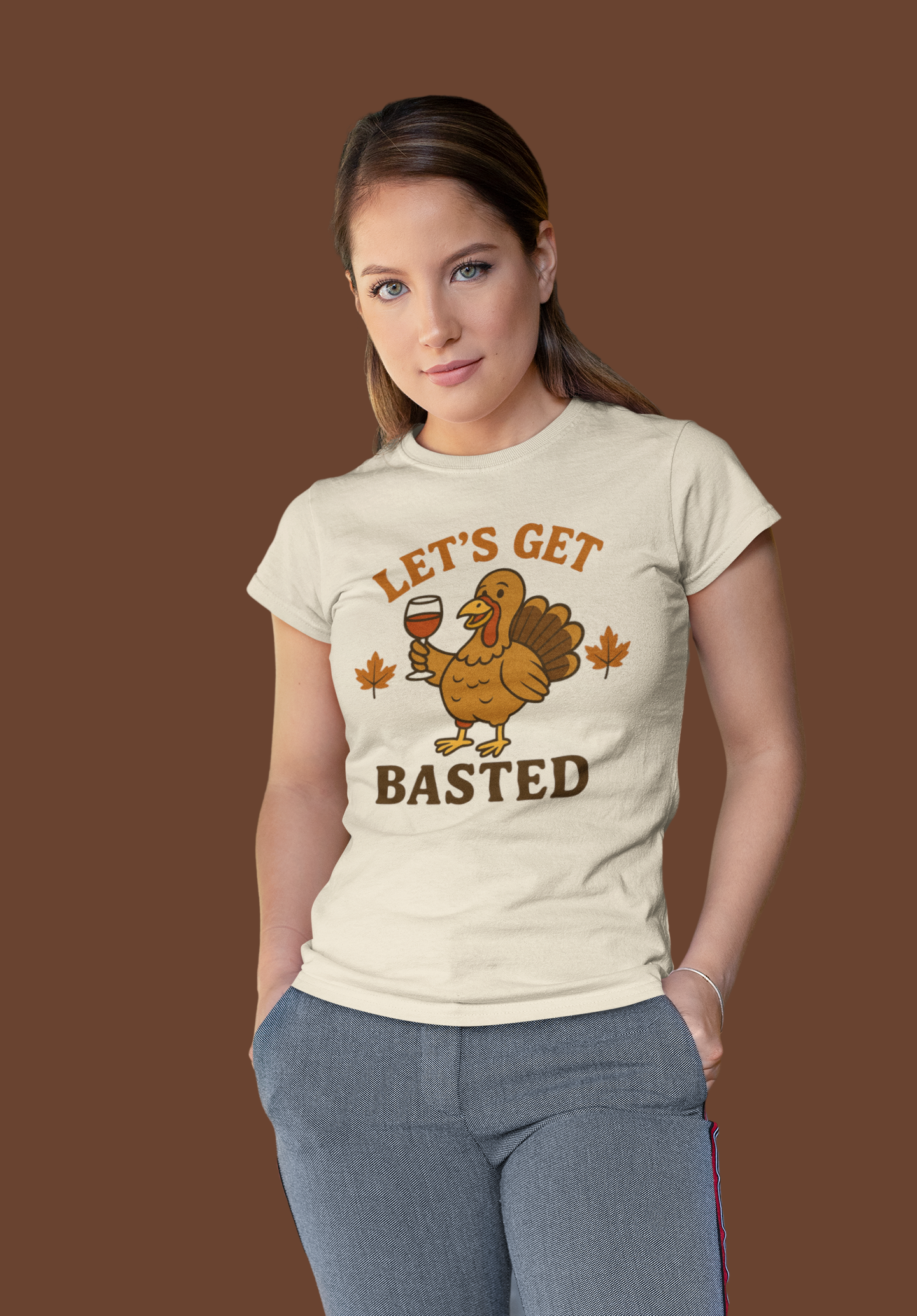 Let's Get Basted Shirt - Funny Thanksgiving Turkey Tee for Friendsgiving & Holiday Parties Gifts